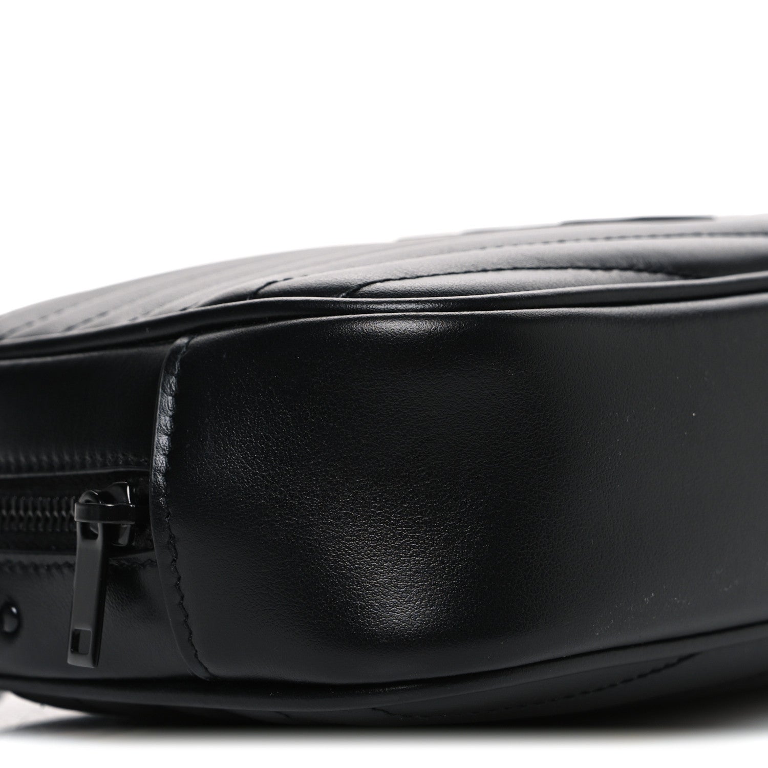 Calfskin Matelasse Monochrome Monogram Mini Lou Camera Bag Black