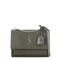 Saint Laurent Sunset Medium Croc-Embossed