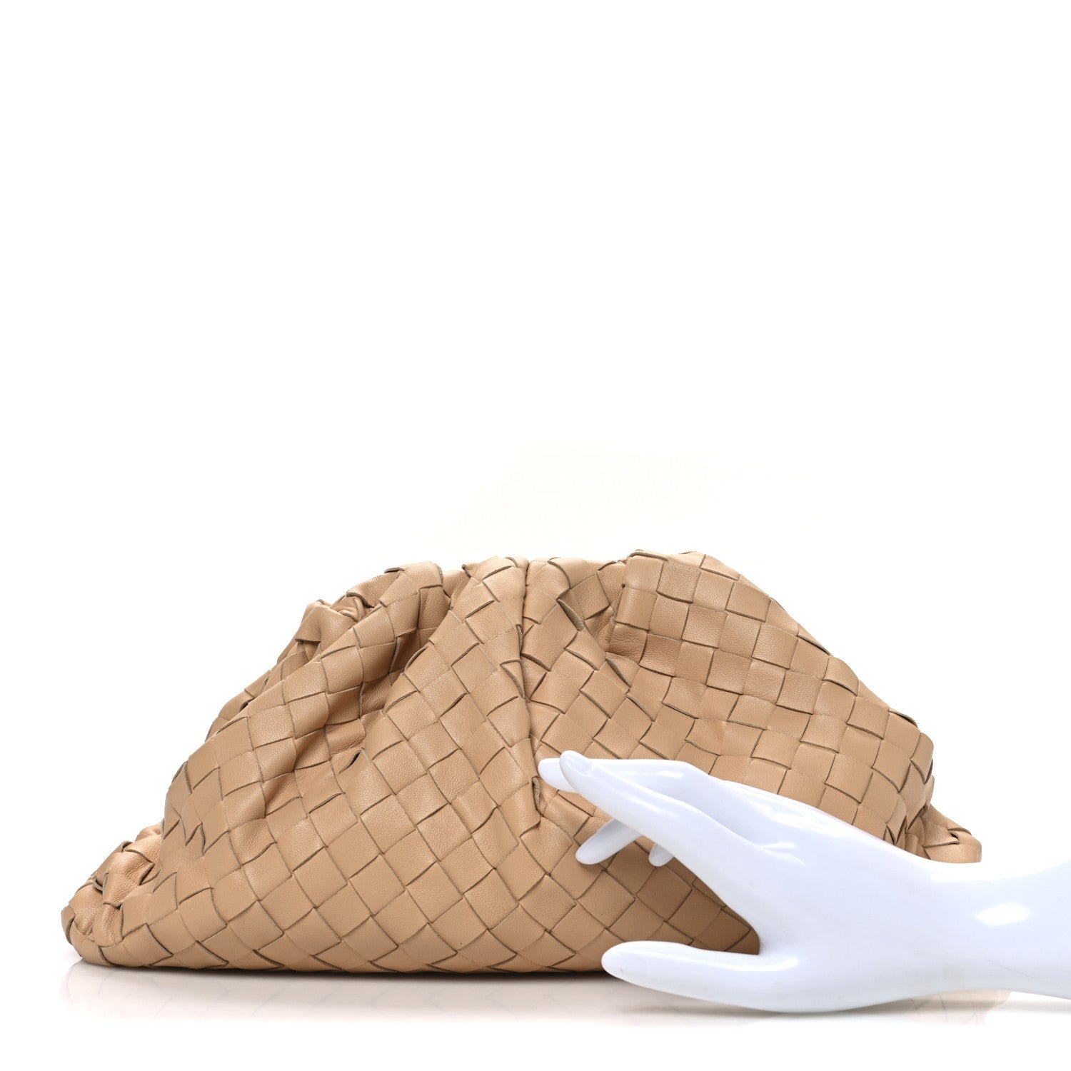 Nappa Maxi Intrecciato The Pouch Oversized Clutch Almond