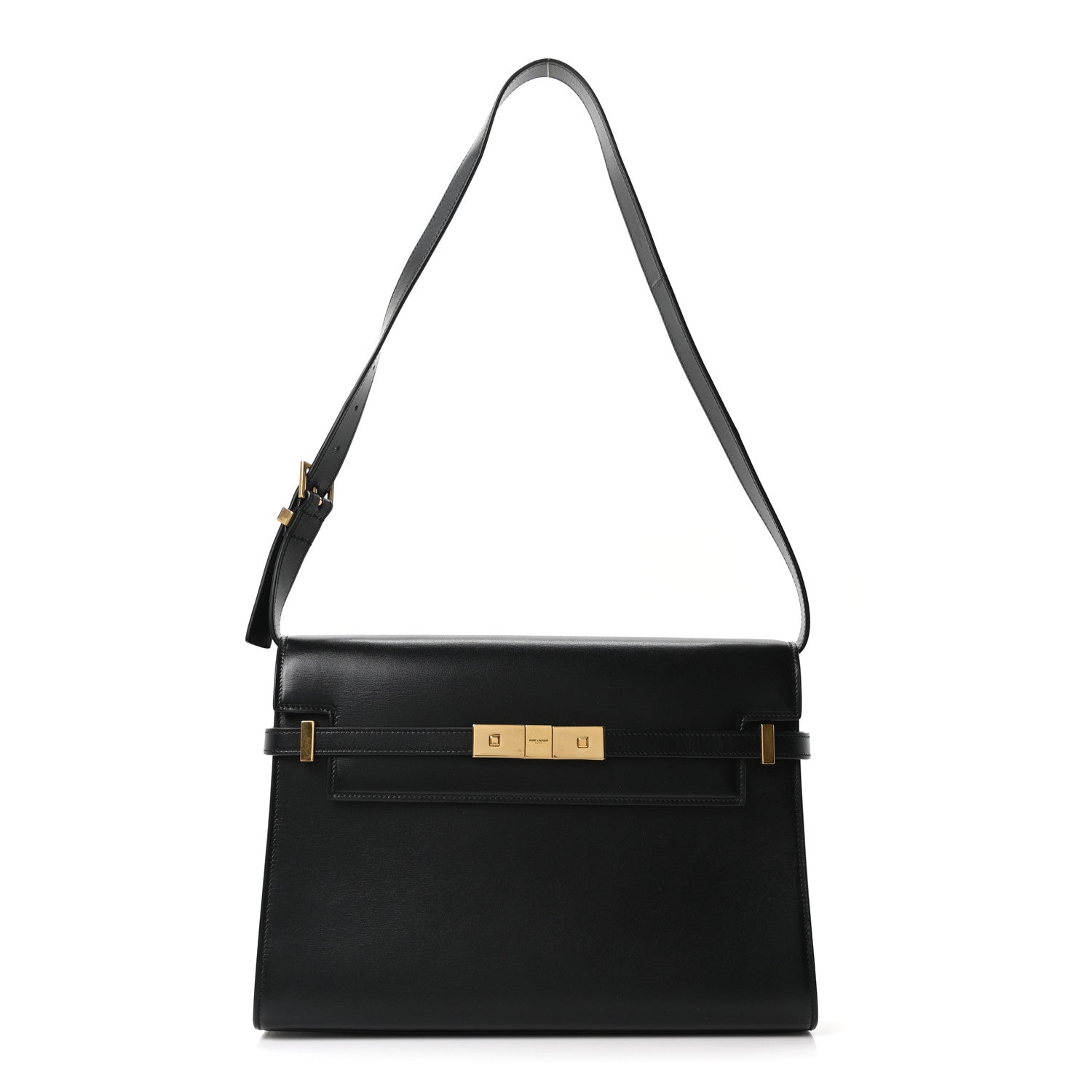 Smooth Calfskin Manhattan Shoulder Bag Black