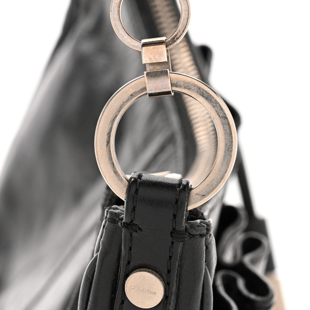 Lambskin Tassel Hobo Black