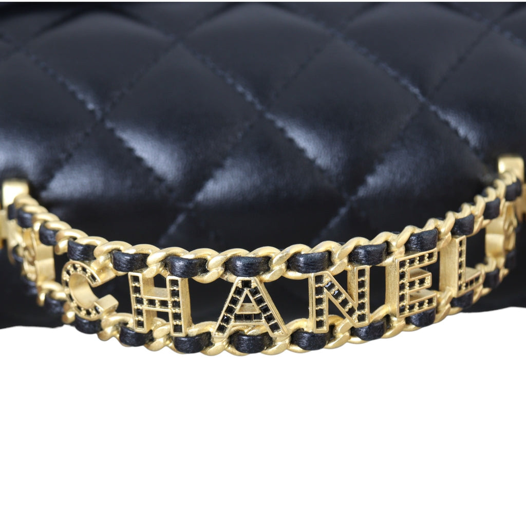 Chanel CC Flap Mini Rectangular Logo Top Handle Bag Lambskin