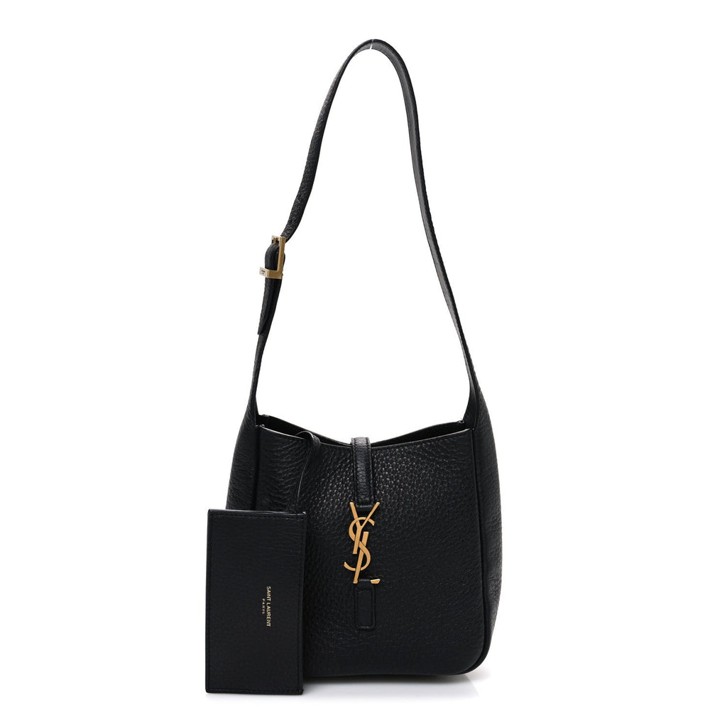 Grained Calfskin Baby Le 5 A 7 Supple Hobo Black