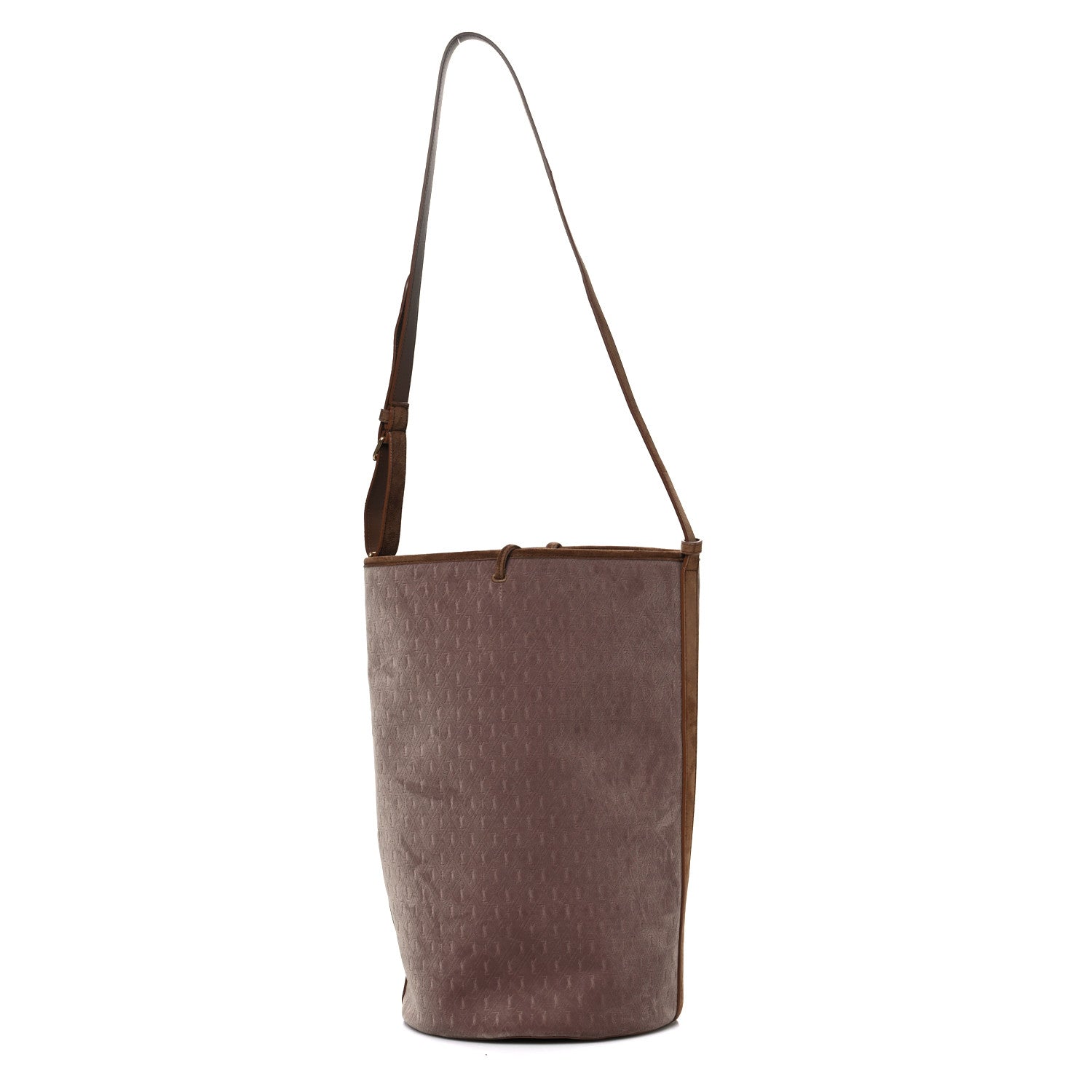 Velvet Suede Le Monogramme Bucket Bag Warm Tan Red Cigar