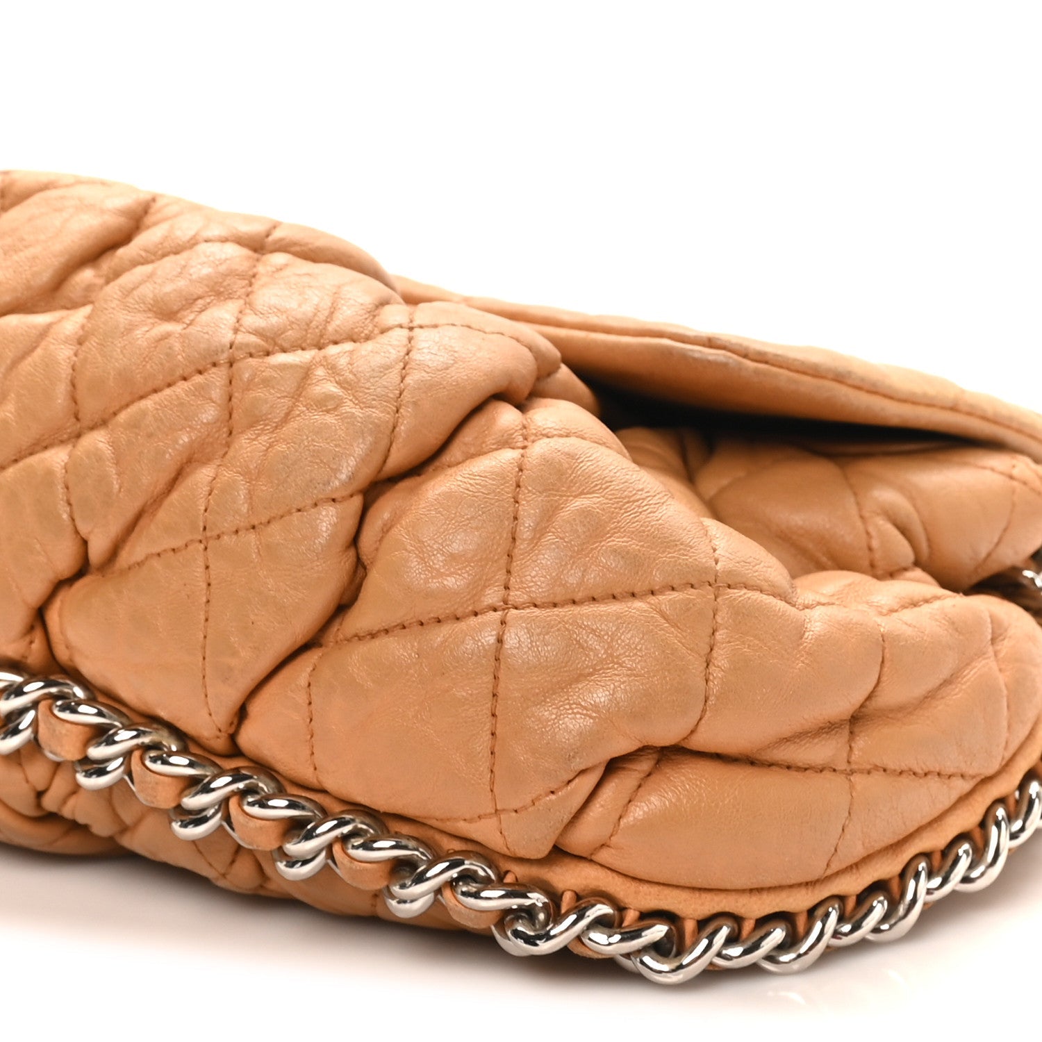 Washed Lambskin Medium Chain Around Messenger Brown