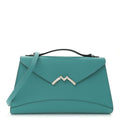 Carat Calfskin Gabrielle Clutch Turquoise