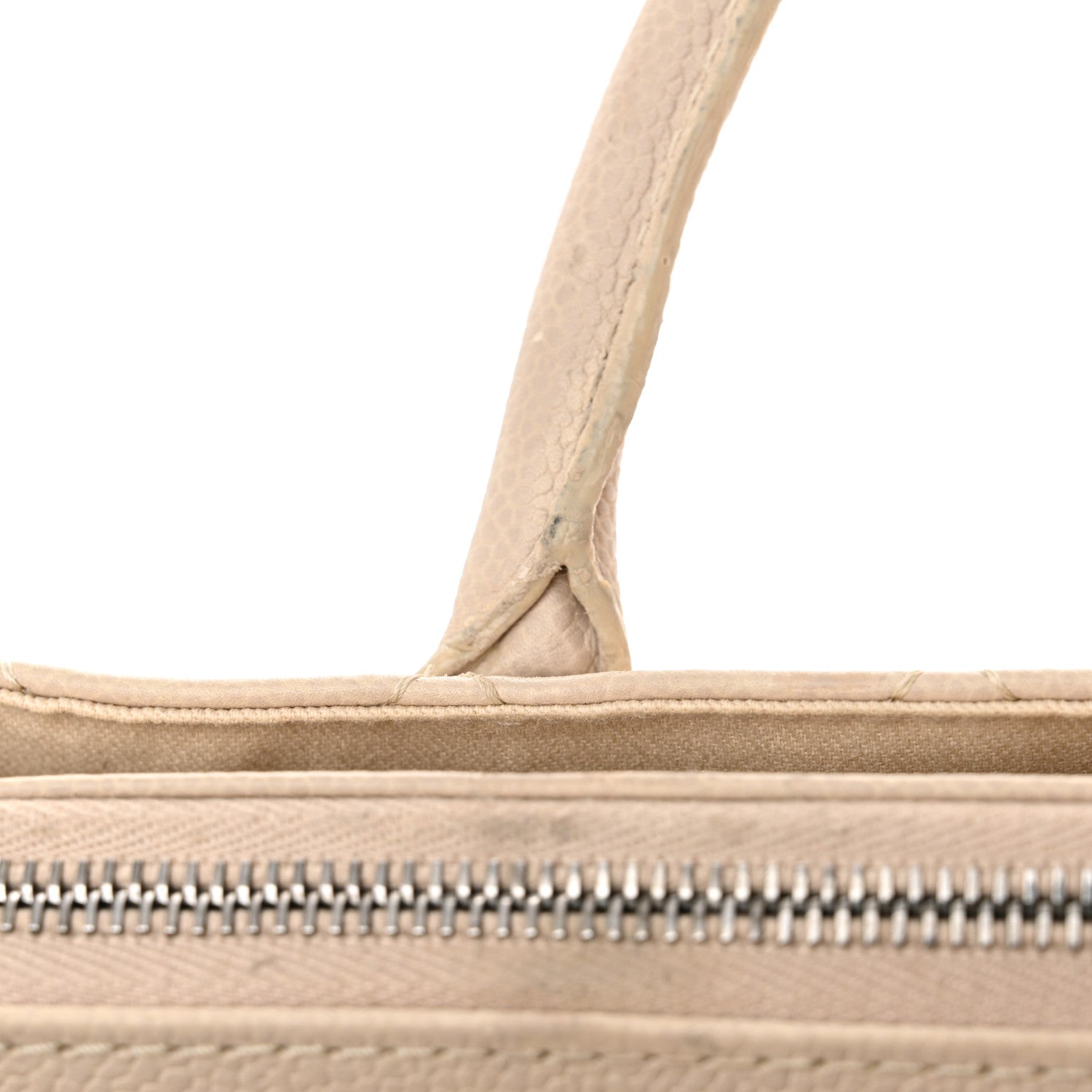 Grained Vegetal Calfskin Small Urban Shopping Tote Beige