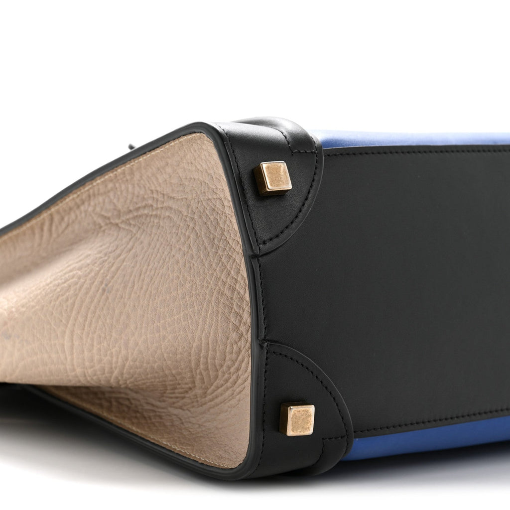Smooth Calfskin Micro Tri-Color Luggage Indigo