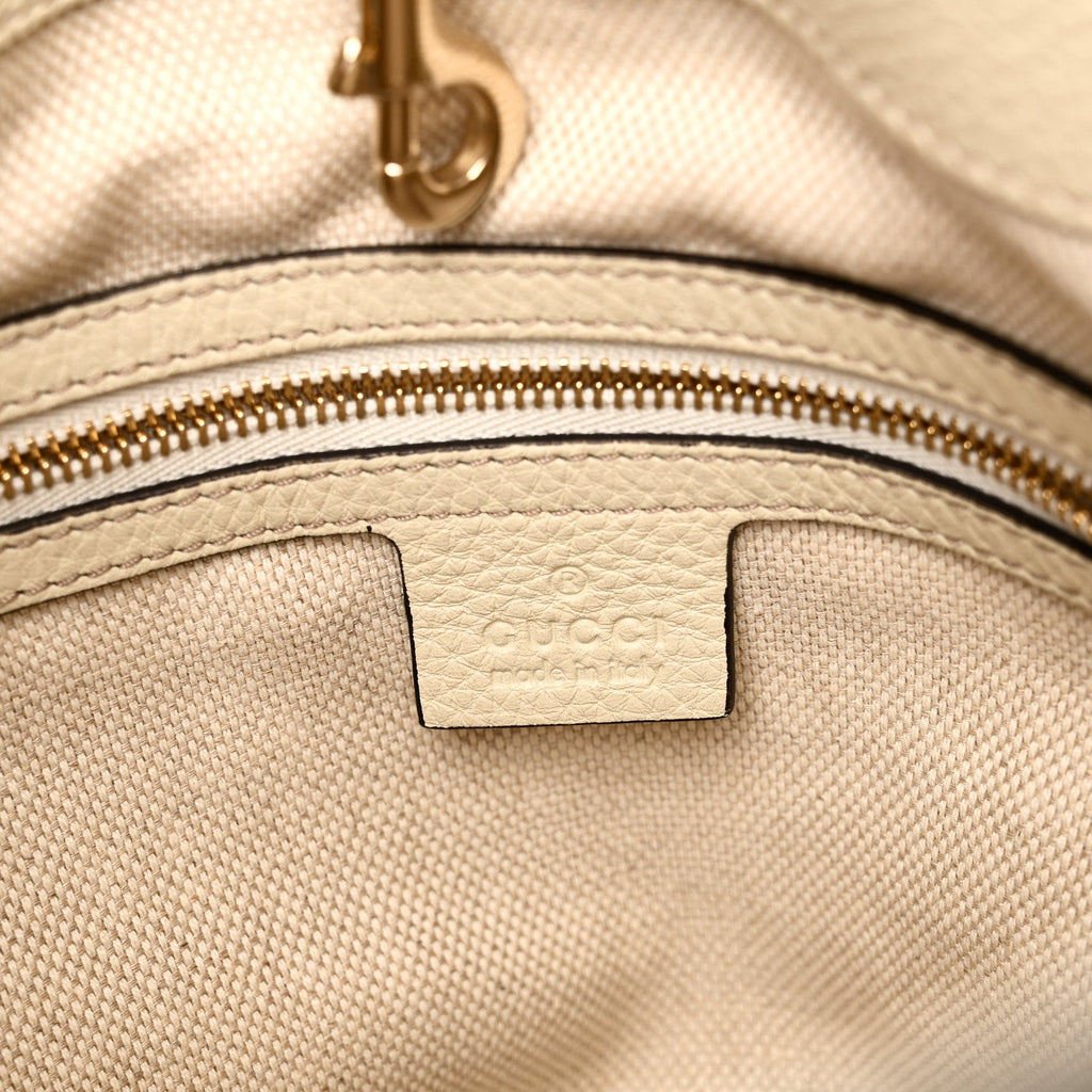 Pebbled Calfskin Medium Soho Chain Shoulder Bag  Off White