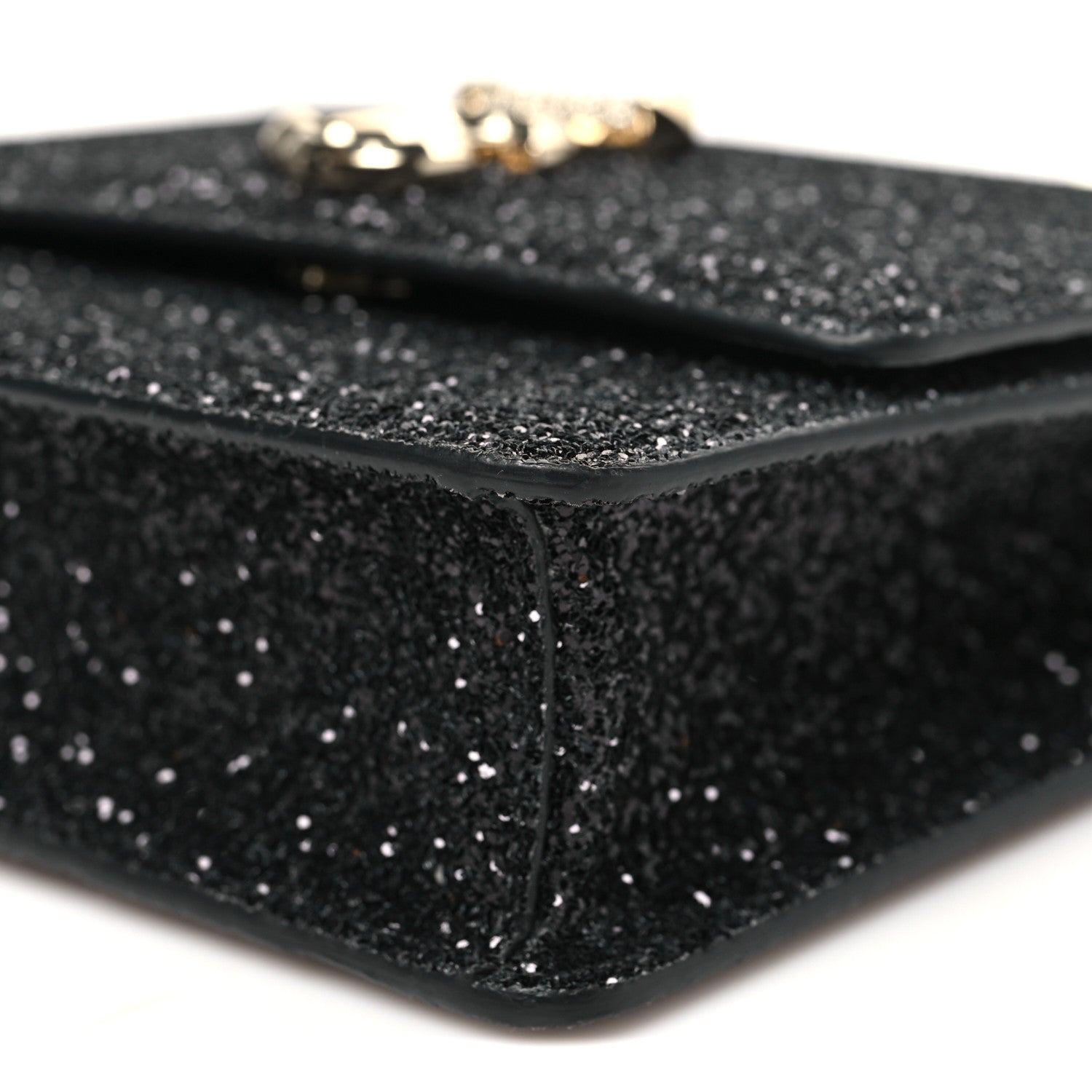 Coarse Glitter Pearl Varenne Shoulder Bag Black