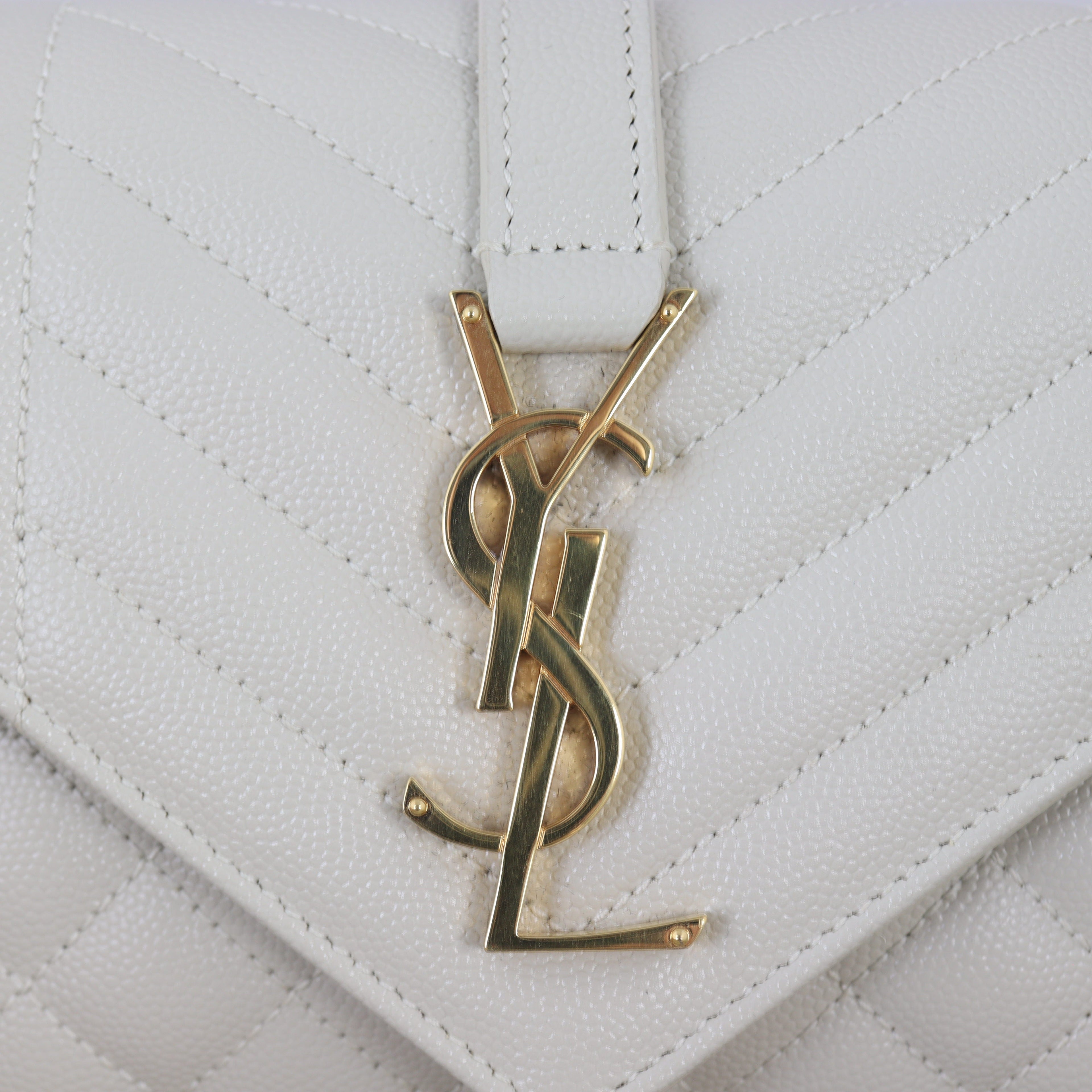 Saint Laurent Monogram Mix Matelasse Envelope Chain Bag Small