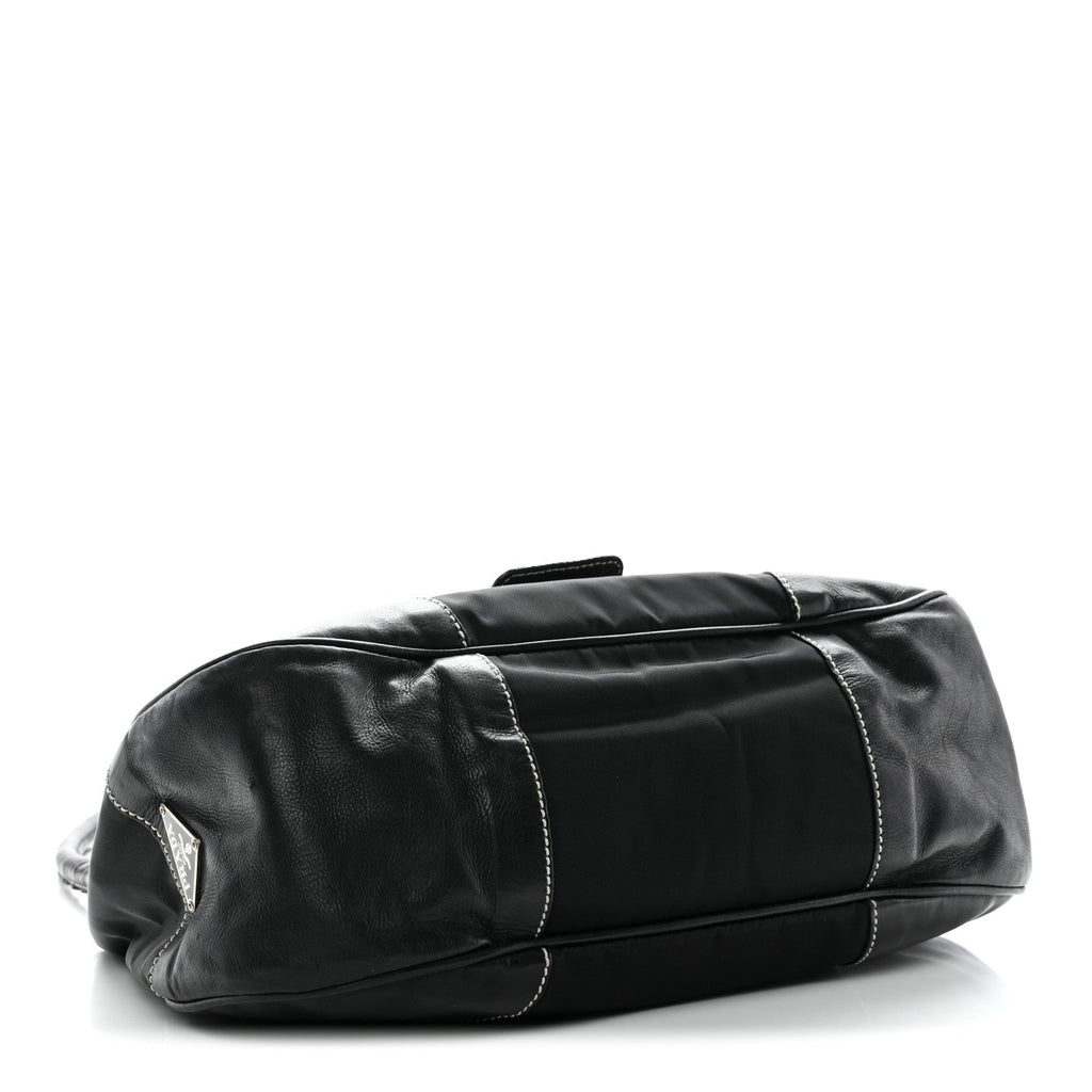 Tessuto Nylon Moon Shoulder Bag Black