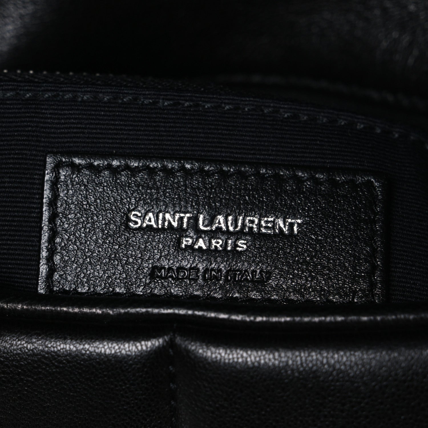 Lambskin Quilted Small Loulou Puffer Monogram Chain Satchel Black