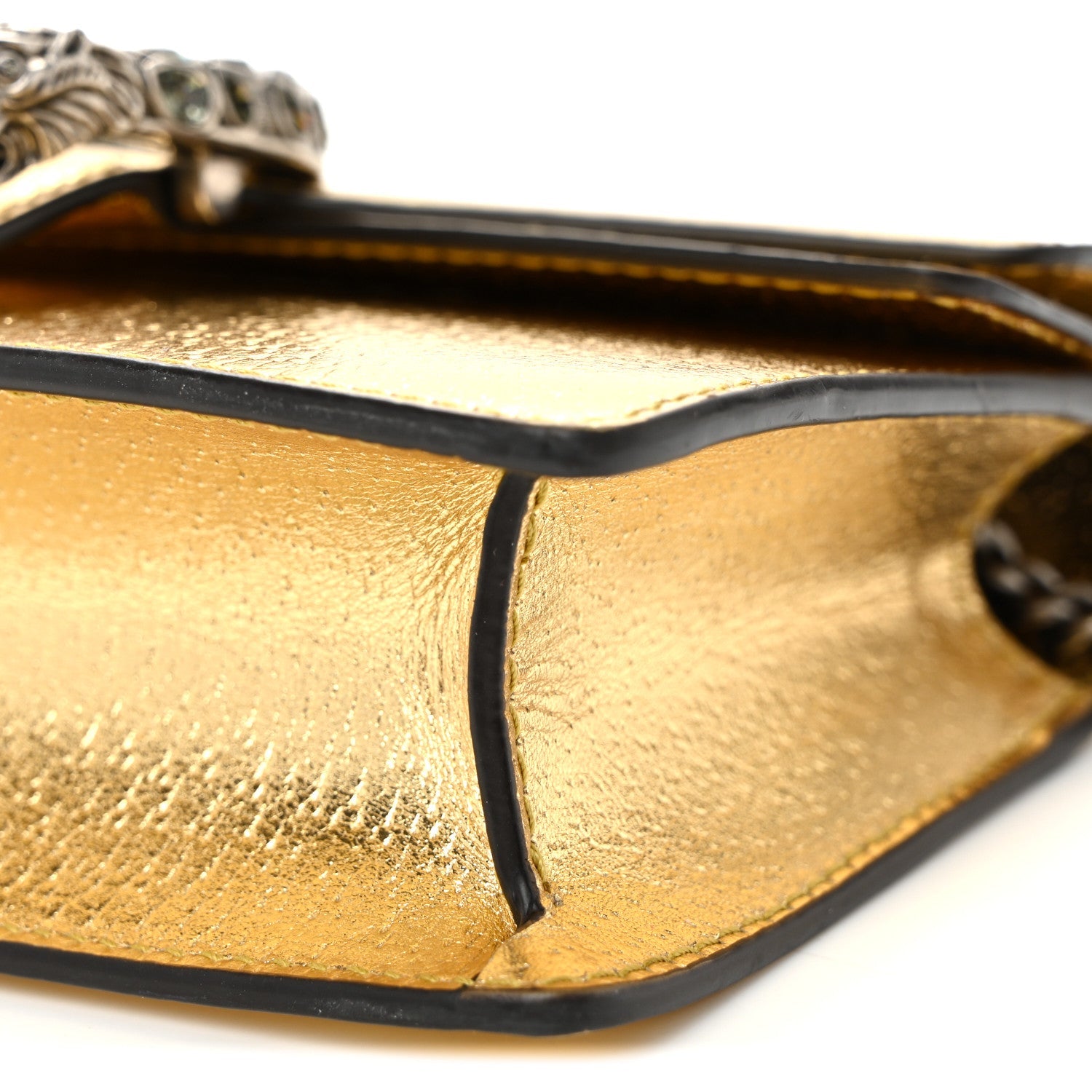 Metallic Calfskin Super Mini Dionysus Shoulder Bag Gold