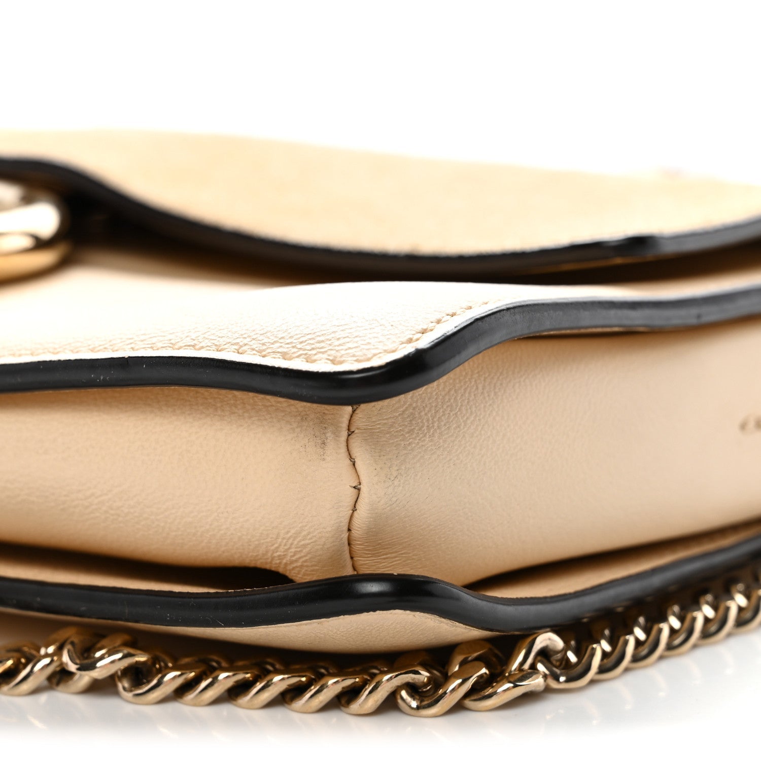 Suede Calfskin Small Faye Shoulder Bag Pearl Beige