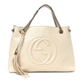 Pebbled Calfskin Medium Soho Chain Shoulder Bag Off White