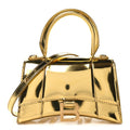 Mirror Calfskin Hourglass Top Handle Bag XS Gold