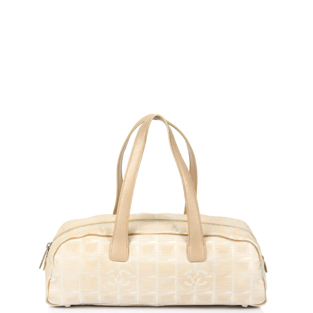 Chanel Shoulder Bag Travel Ligne Bowler in Neutral, Fabric