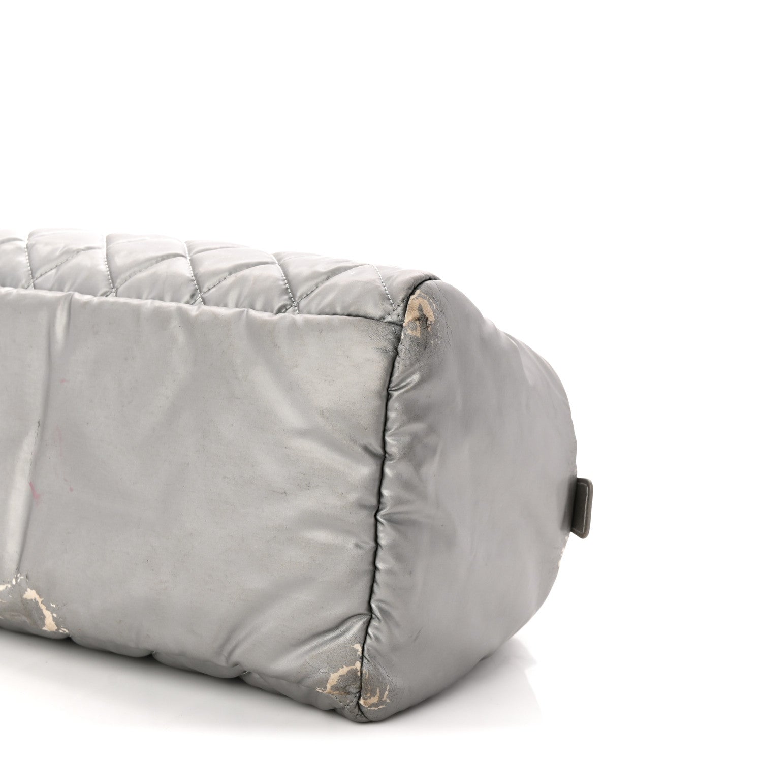 Nylon Coco Cocoon Zipped Tote Silver