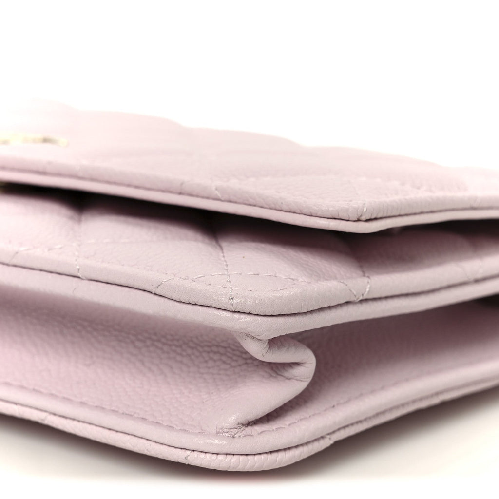 Caviar Quilted Tiny CC Wallet On Chain WOC Light Pink