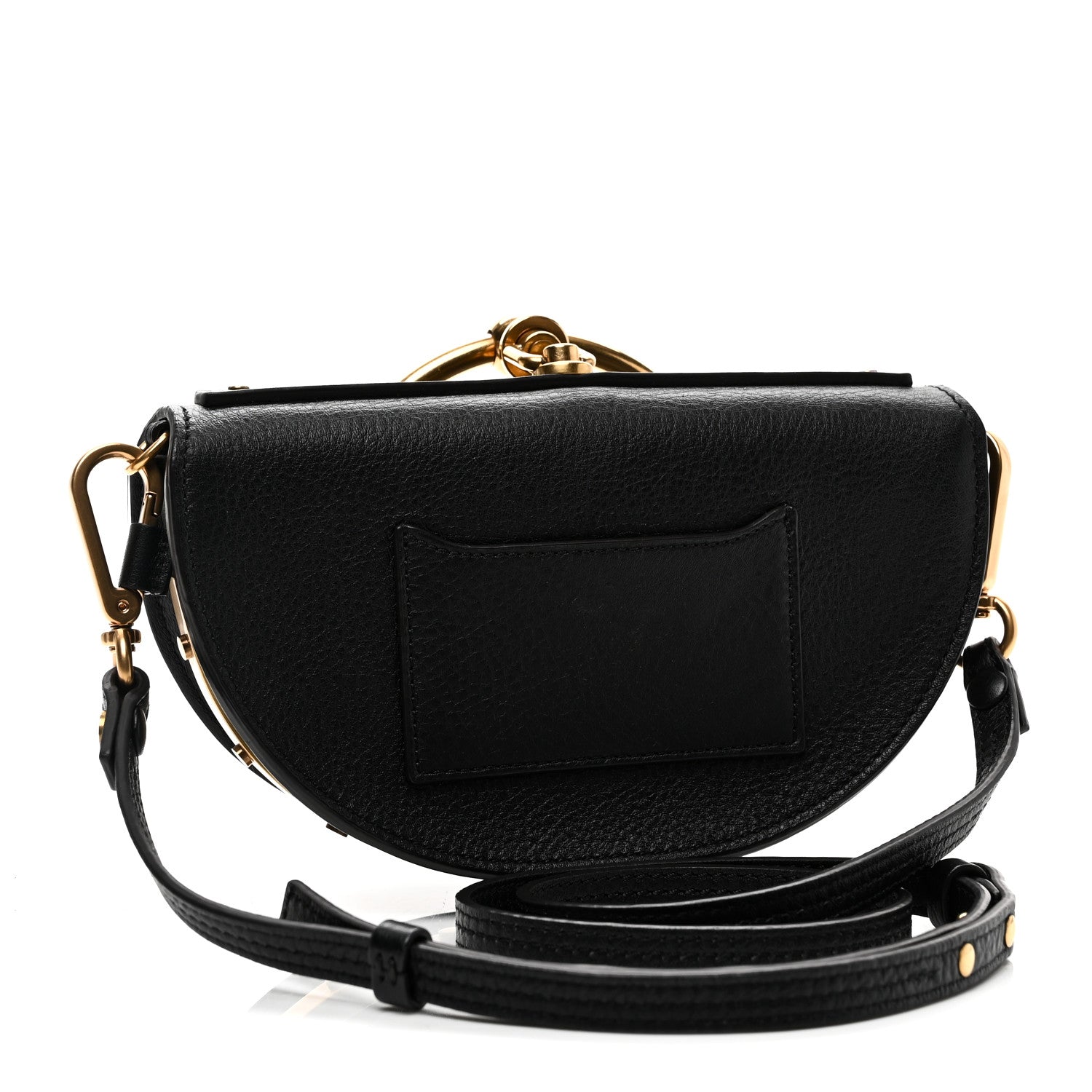 Calfskin Small Nile Bracelet Minaudiere Bag Black