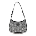 Satin Crystal Cleo Adjustable Strap Shoulder Bag Metal