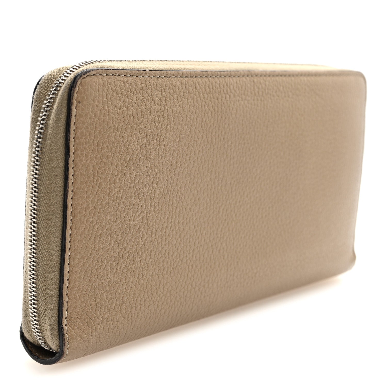Grained Calfskin Large Zip Around Multifunction Wallet Dune