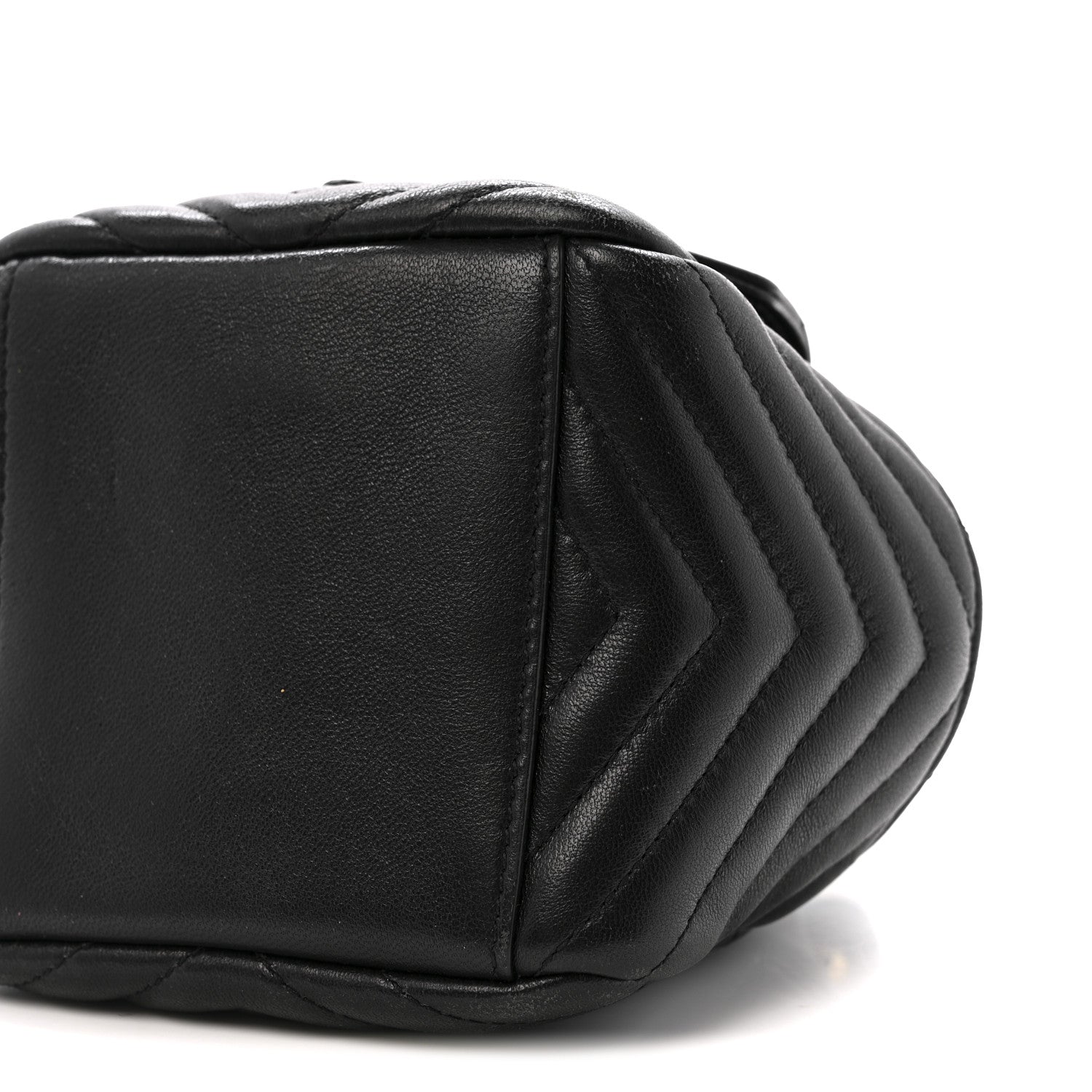 Lambskin Matelasse Monogram Joe Nano Bucket Bag Black