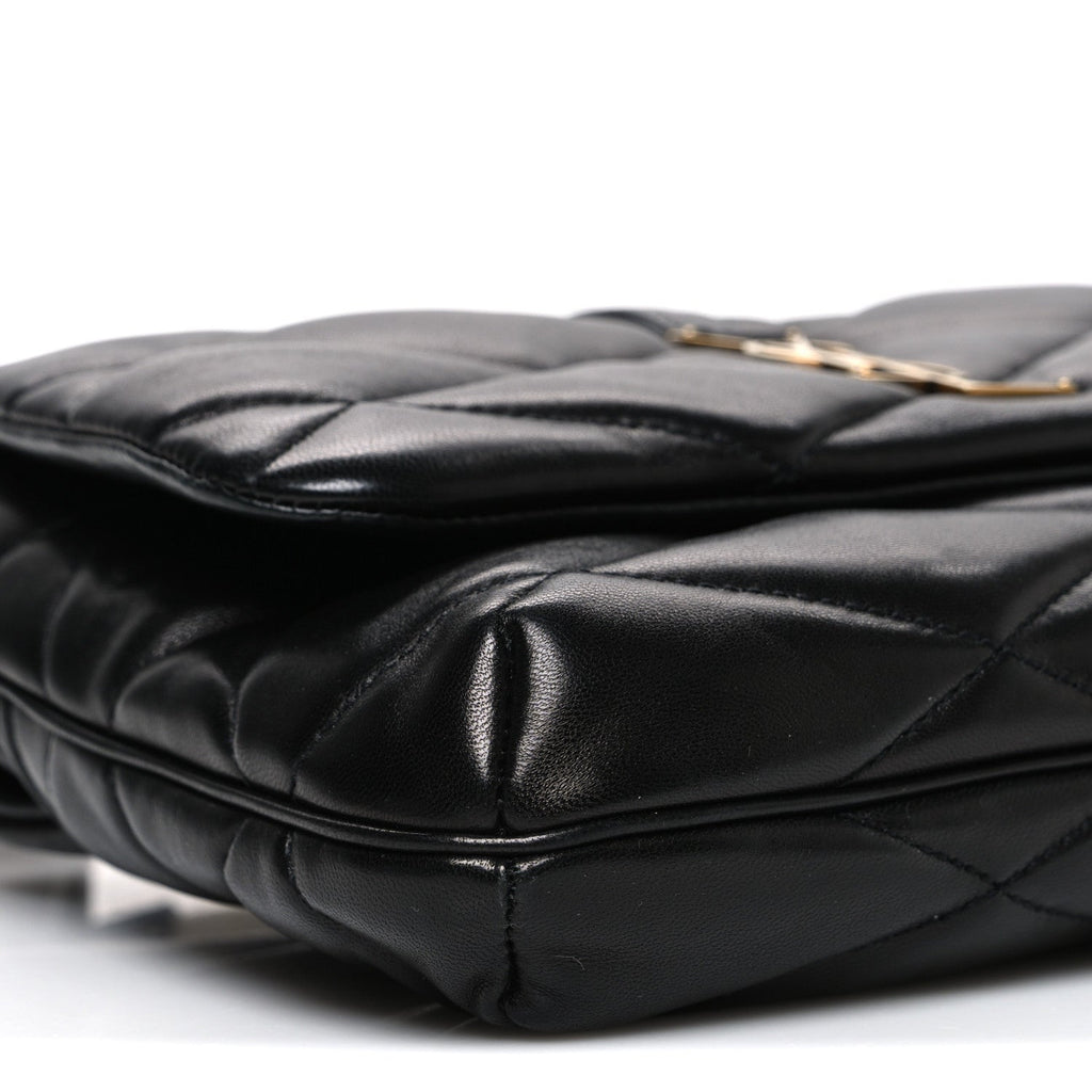 Lambskin Quilted Le 57 Diamond Shoulder Bag Black