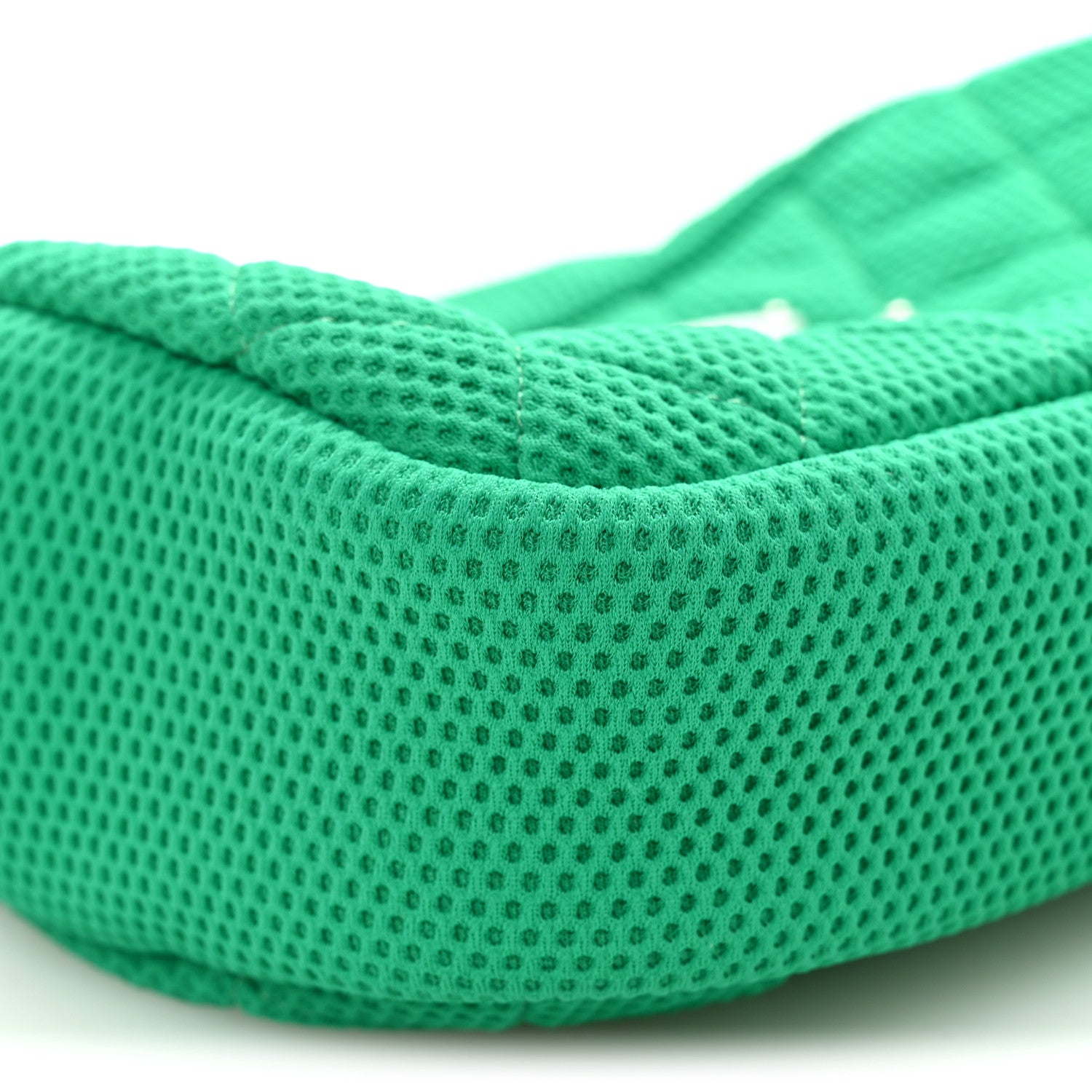 Mesh Fabric Quilted Camera Bag Green White
