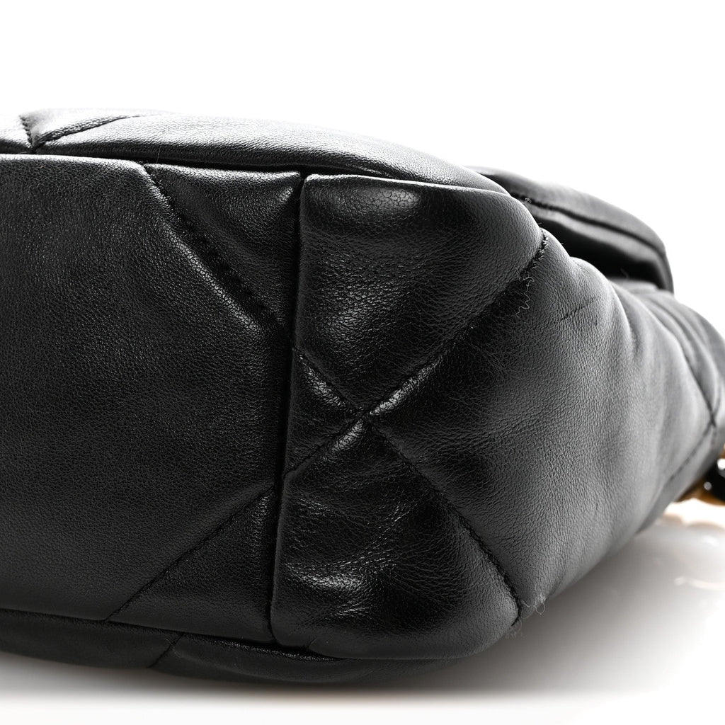 Goatskin Quilted Medium Chanel 19 Flap Black