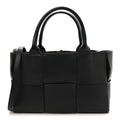 Grained Calfskin Maxi Intrecciato Mini Arco Tote Black