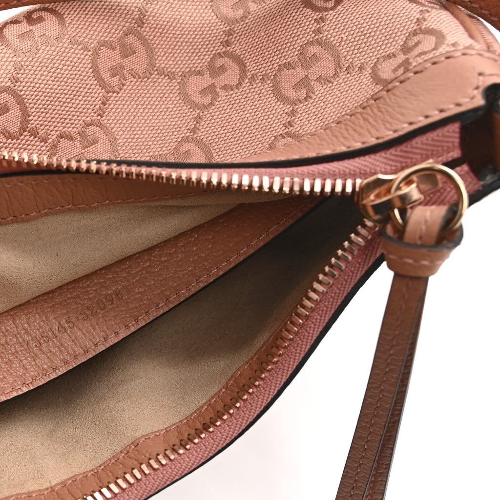 Monogram Textured Dollar Calfskin Small Ophidia Hobo Cloche Rose Pink