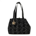Calfskin Tweed Cannage Medium Toujours  Black White