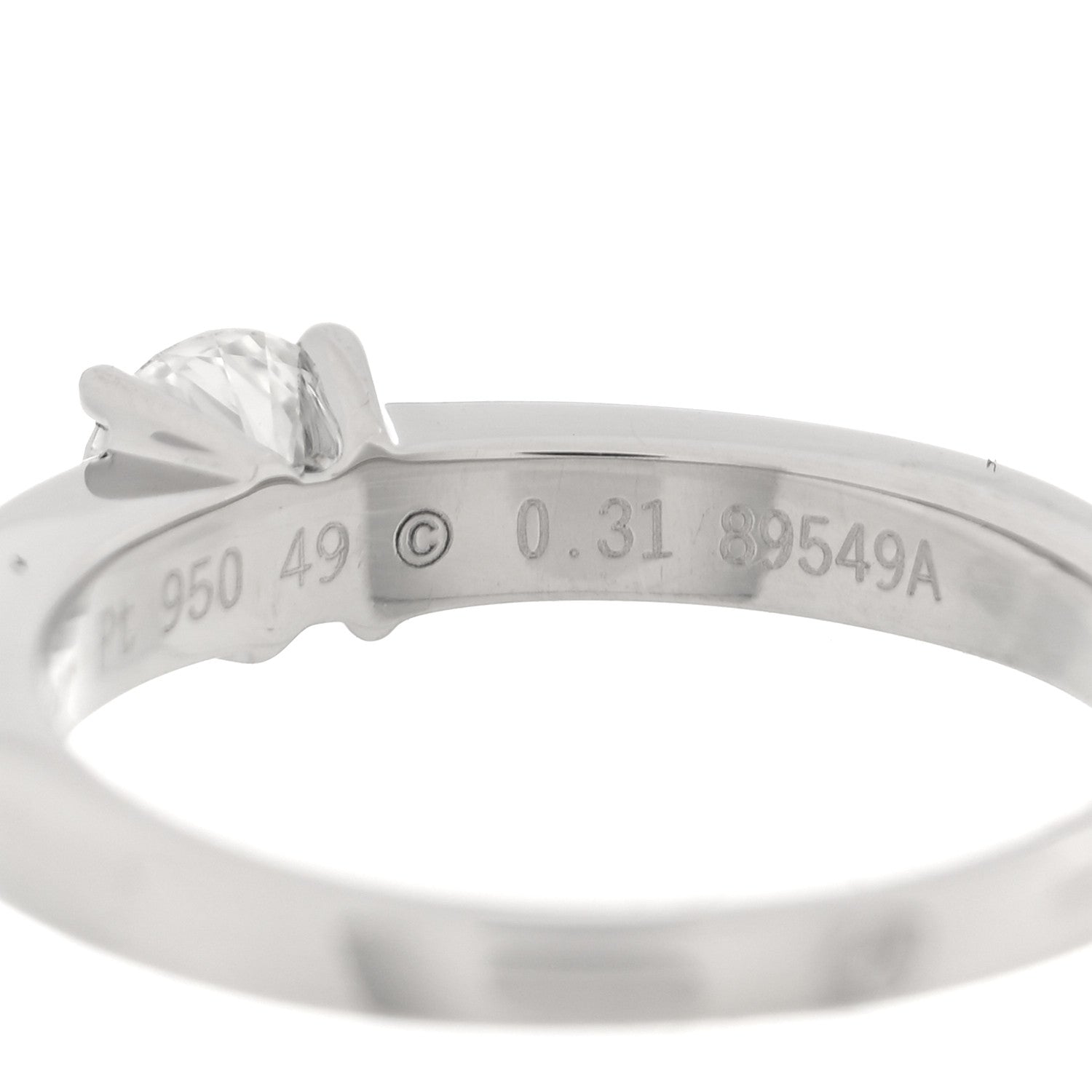 Platinum Diamond .31ct Solitaire Engagement Ring  49 4.75