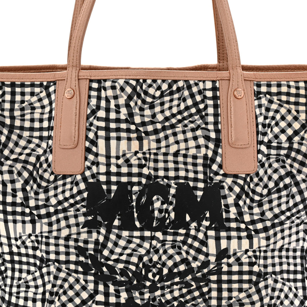 Metallic Visetos Medium Liz Reversible Shopper Tote Champagne Gold