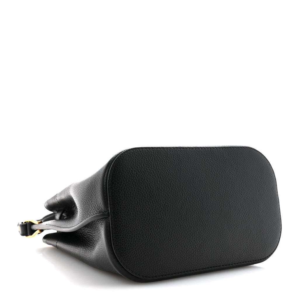 Small Classic Grain Islington Bucket Bag Black