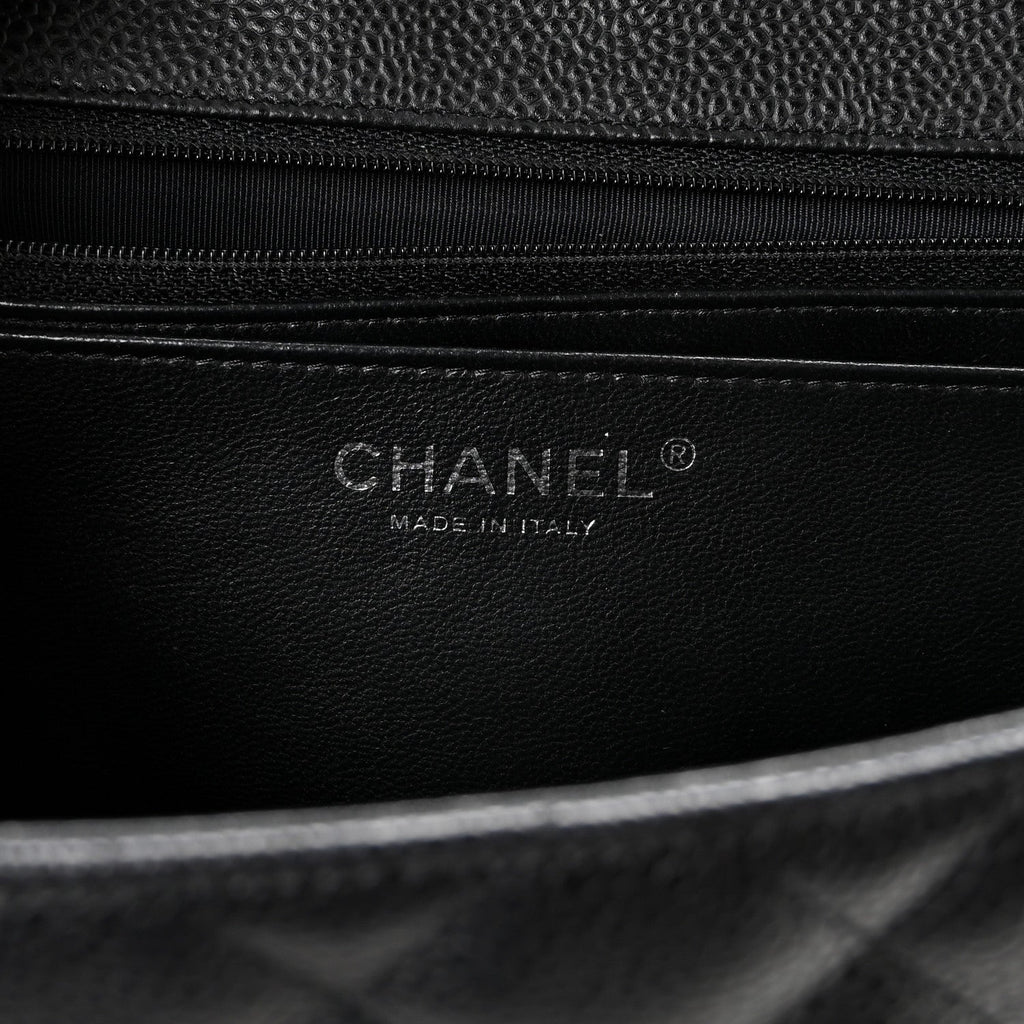Caviar Quilted Jumbo Single Flap Black