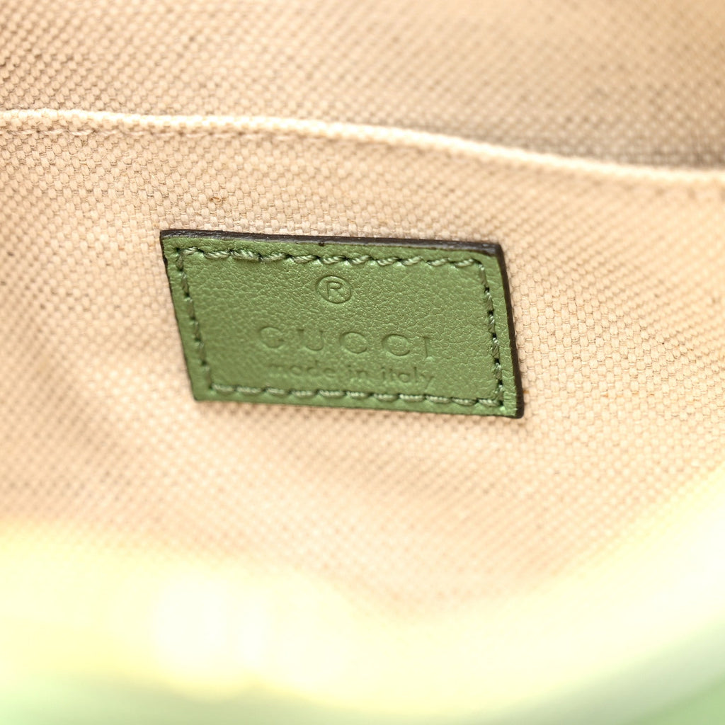 Sakai Be Green Calfskin Diagonal Stitched Small Blondie Shoulder Bag Green Soil Grass