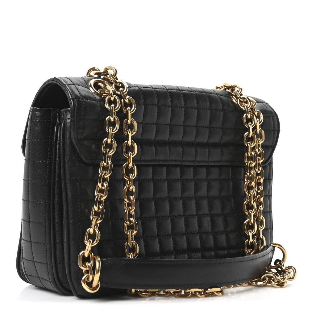 Calfskin Quilted Medium C Bag Black
