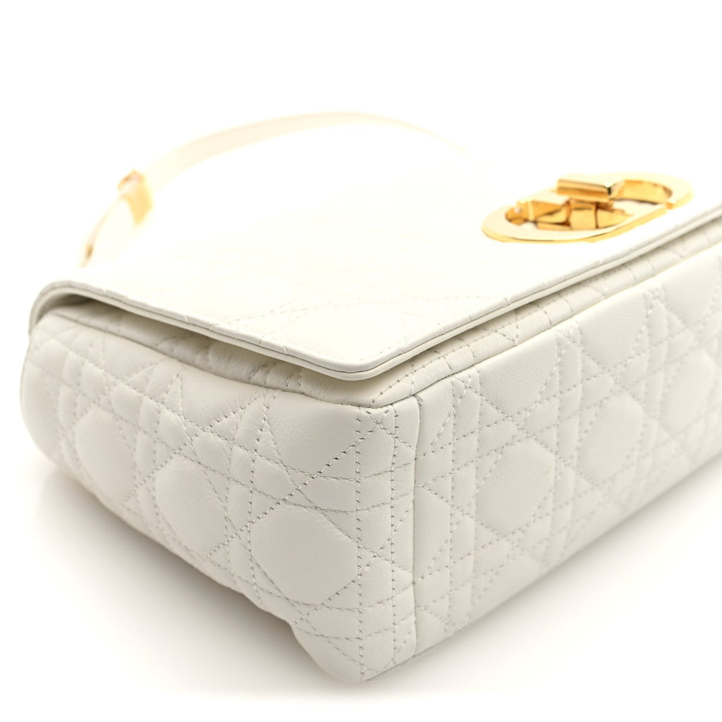 Grained Calfskin Cannage Large Caro Bag Ivory