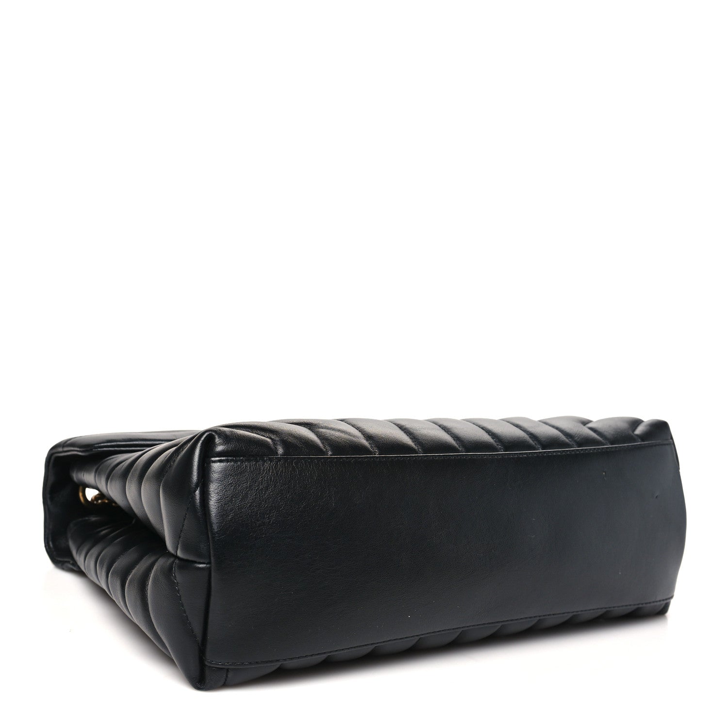 Calfskin Y Quilted Monogram Medium Loulou Chain Satchel Black