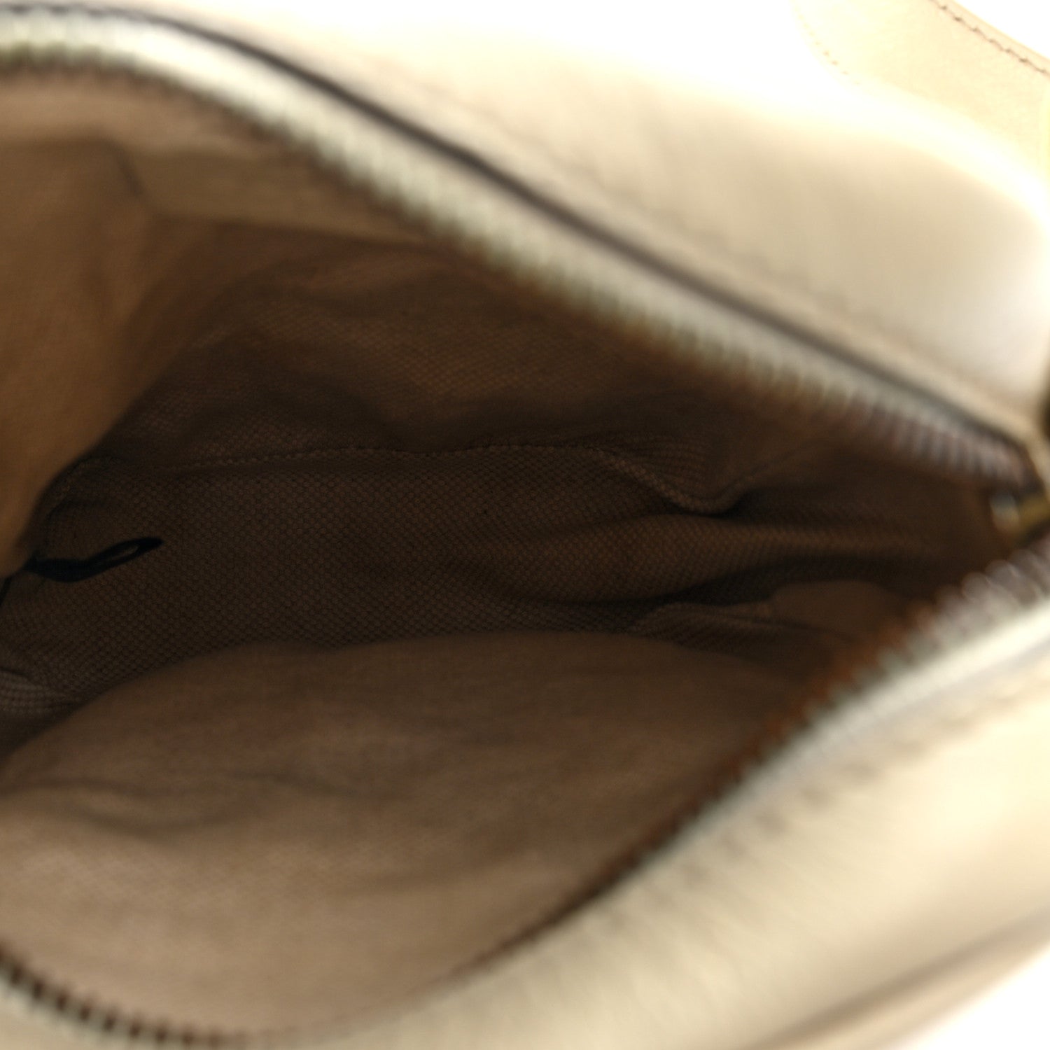 Grained Calfskin Mini Logo Messenger Bag White