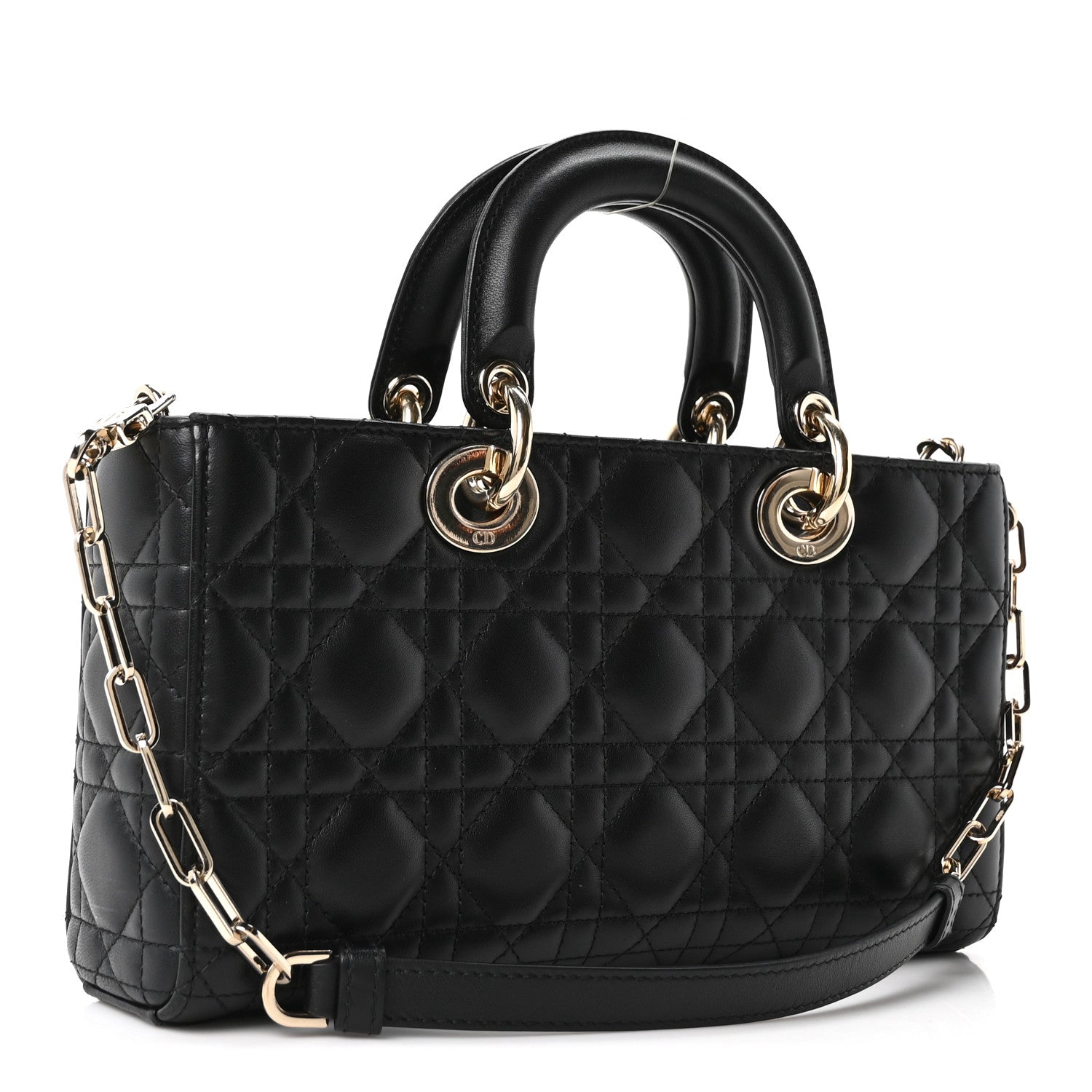 Lambskin Cannage Medium Lady D-Joy Black
