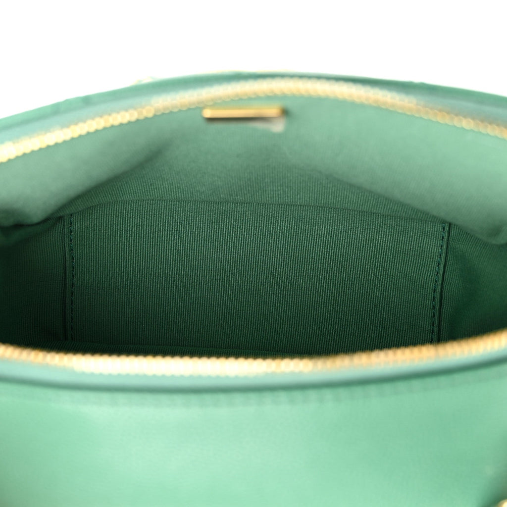 Caviar Quilted Mini CC You Camera Case Dark Green