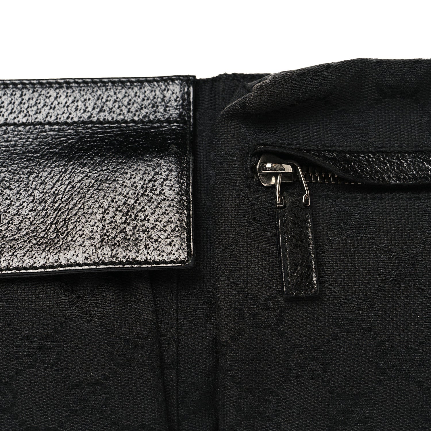 GG Monogram Double Pocket Belt Bag Black