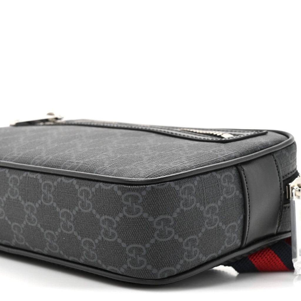 Soft GG Supreme Monogram Web Belt Bag Black Grey