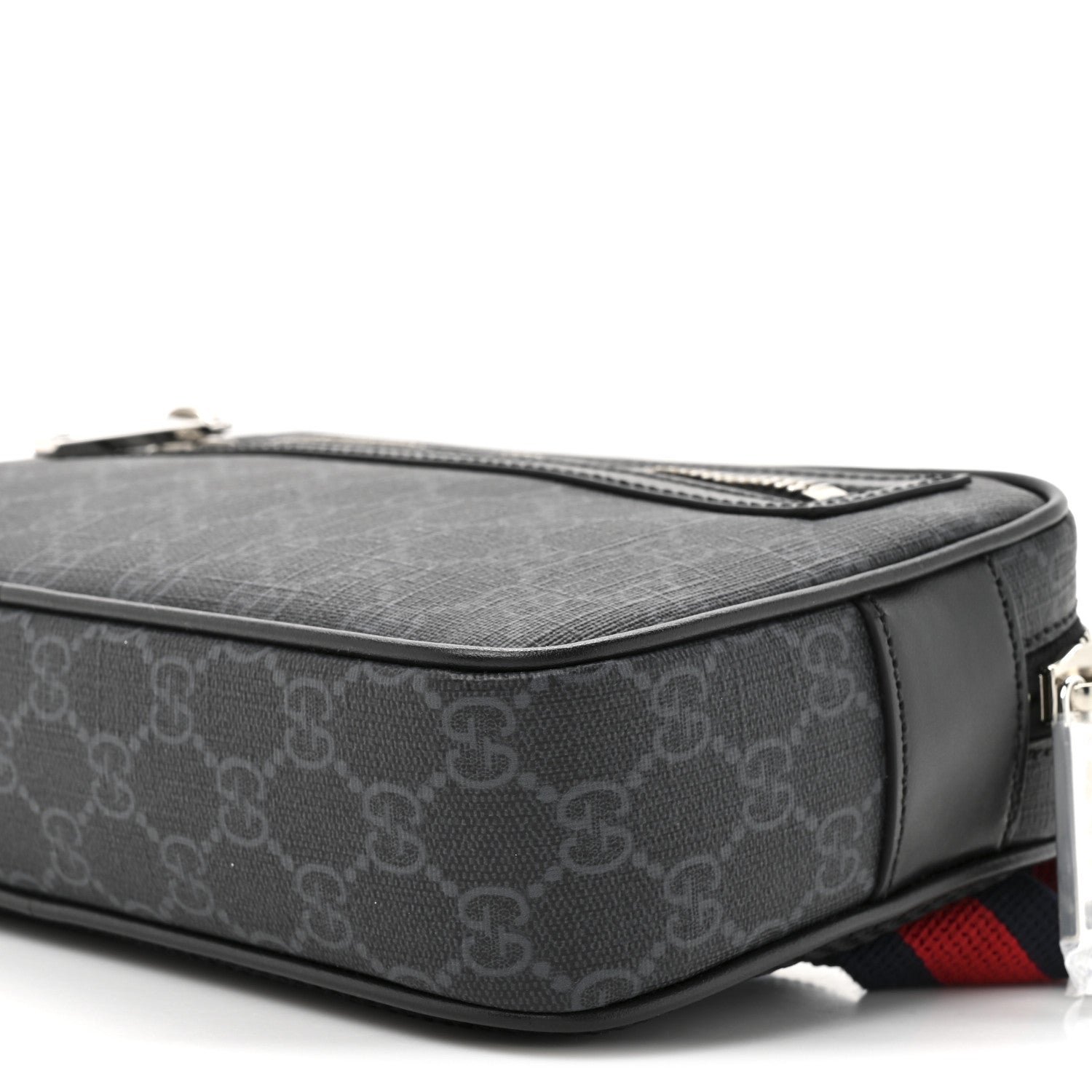 Soft GG Supreme Monogram Web Belt Bag Black Grey