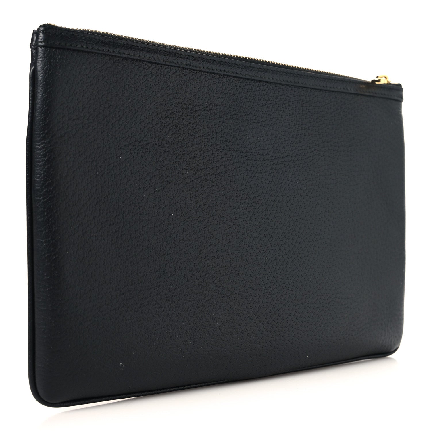 Calfskin Large Ophidia Pouch Clutch Black