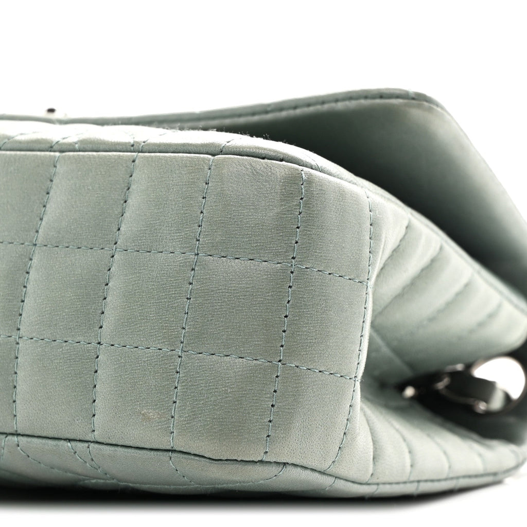Lambskin Quilted Lady Graphic Flap Green